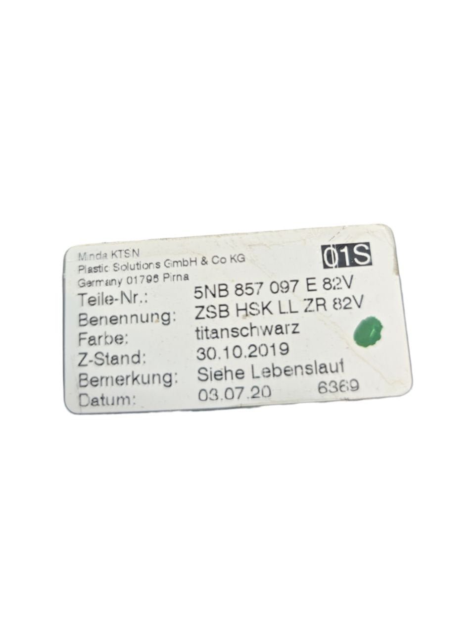 Cassetto / Vano Portaoggetti Volkswagen Tiguan 5N ( 2007 - 2016 ) Cod : 5NB857097 - F&P CRASH SRLS - Ricambi Usati