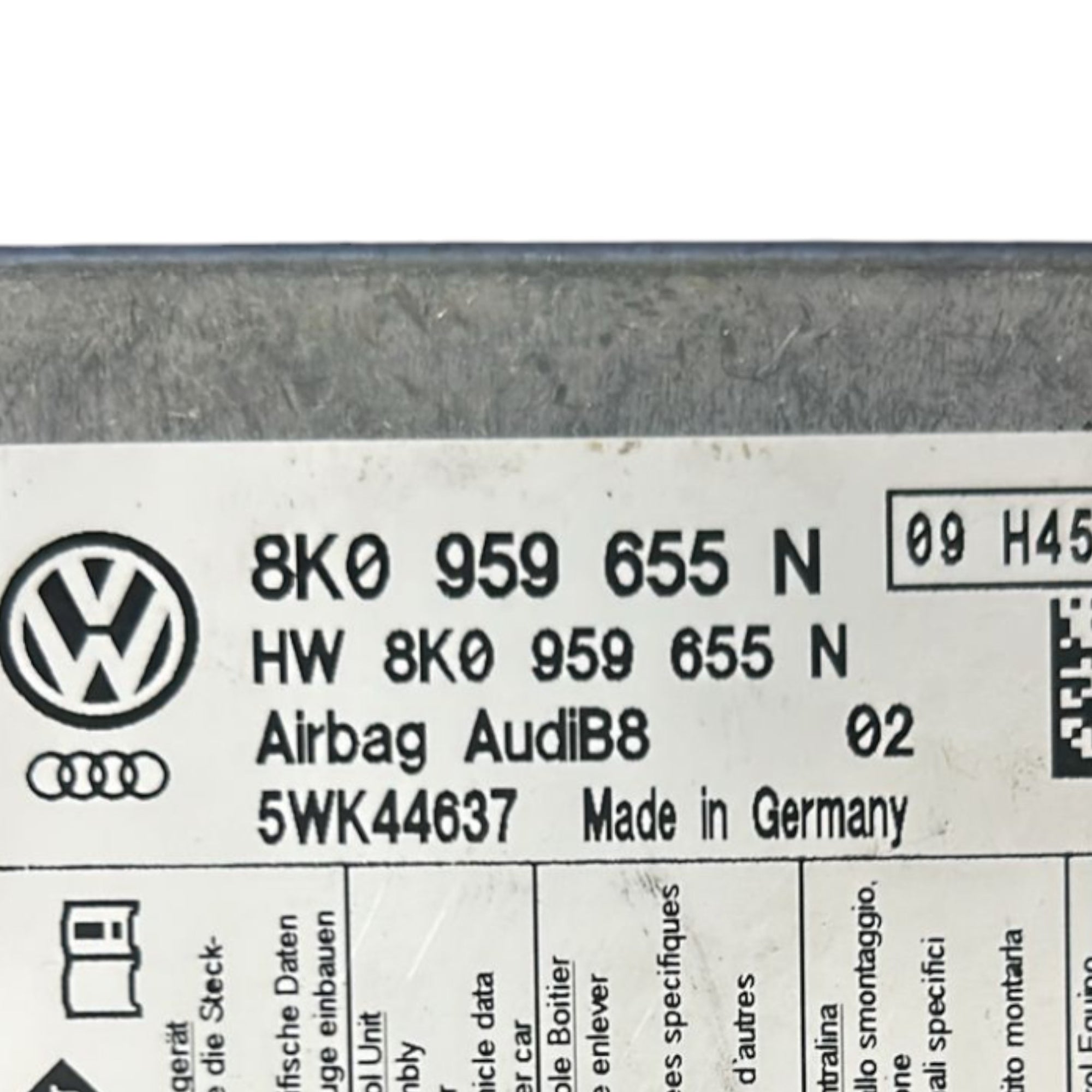 Centralina AirBag Audi A4 (B8) cod.8K0959655N (NOT CRASHED) (2007 > 2016) - F&P CRASH SRLS - Ricambi Usati