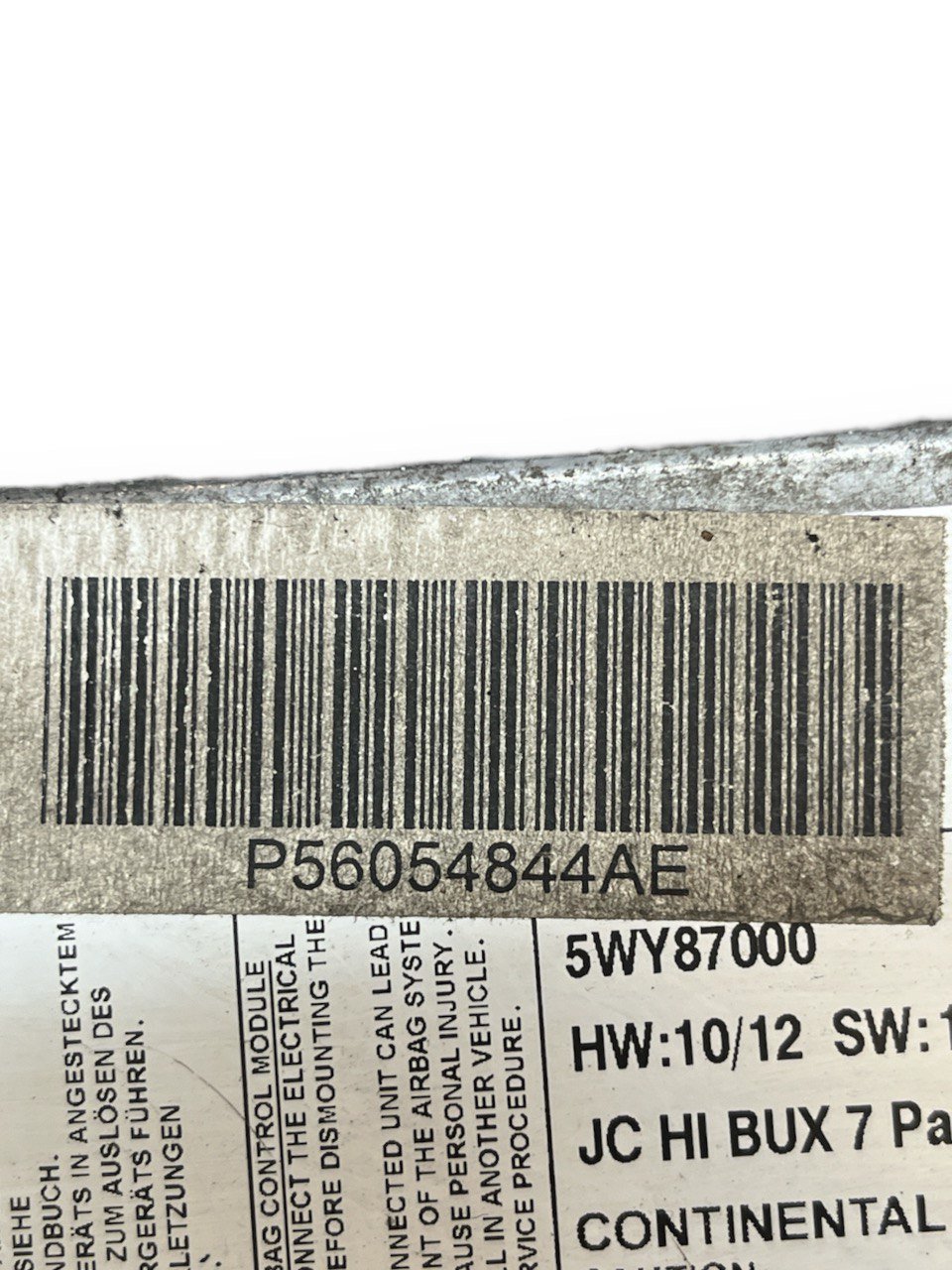 Centralina Airbag Fiat Freemont (2007 - 2015) COD:P56054844AE - F&P CRASH SRLS - Ricambi Usati