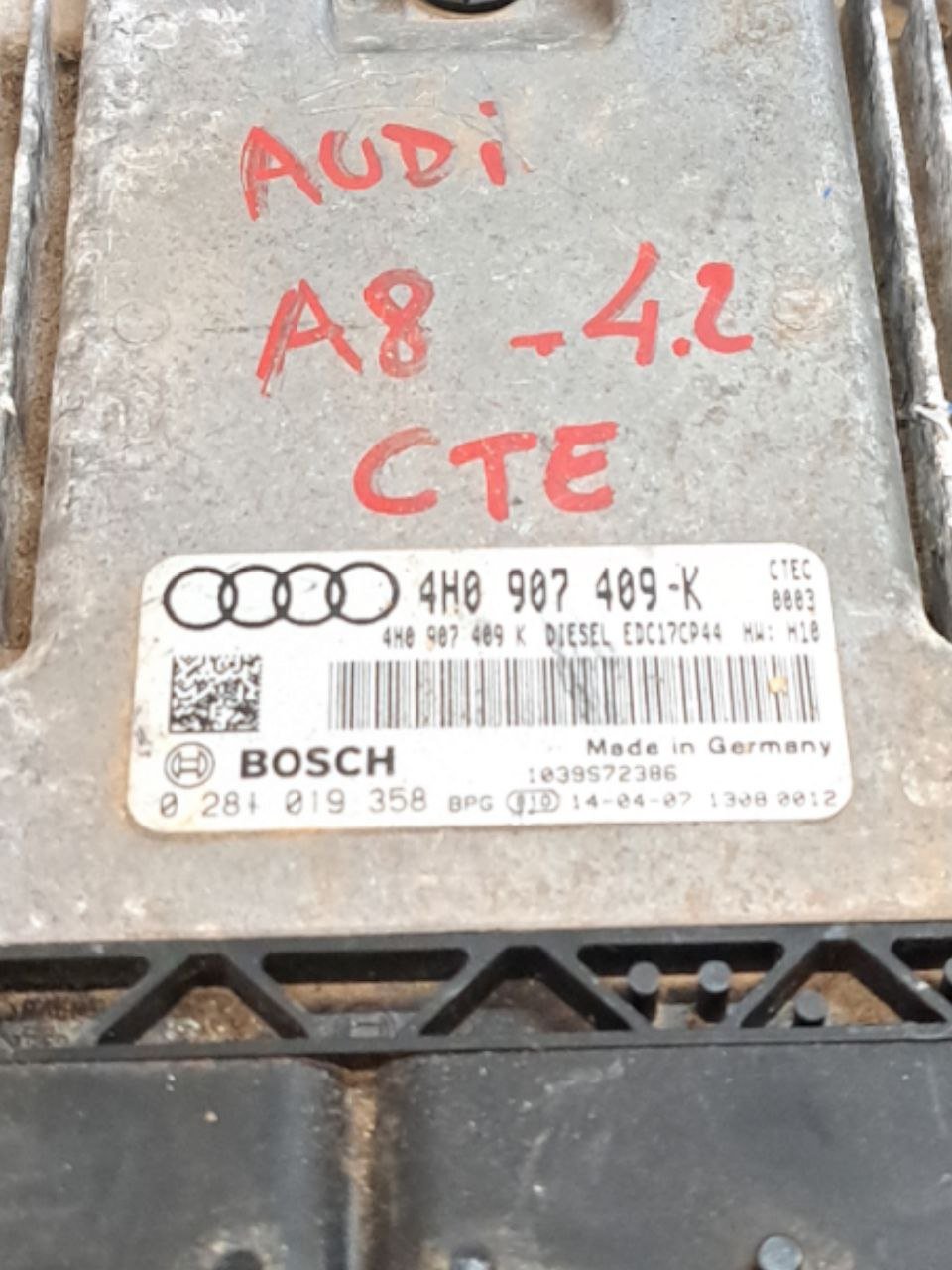 Centralina Ecu motore Audi A8 4H 4.2 Diesel (2009-2018) COD:4H0907409K - F&P CRASH SRLS - Ricambi Usati