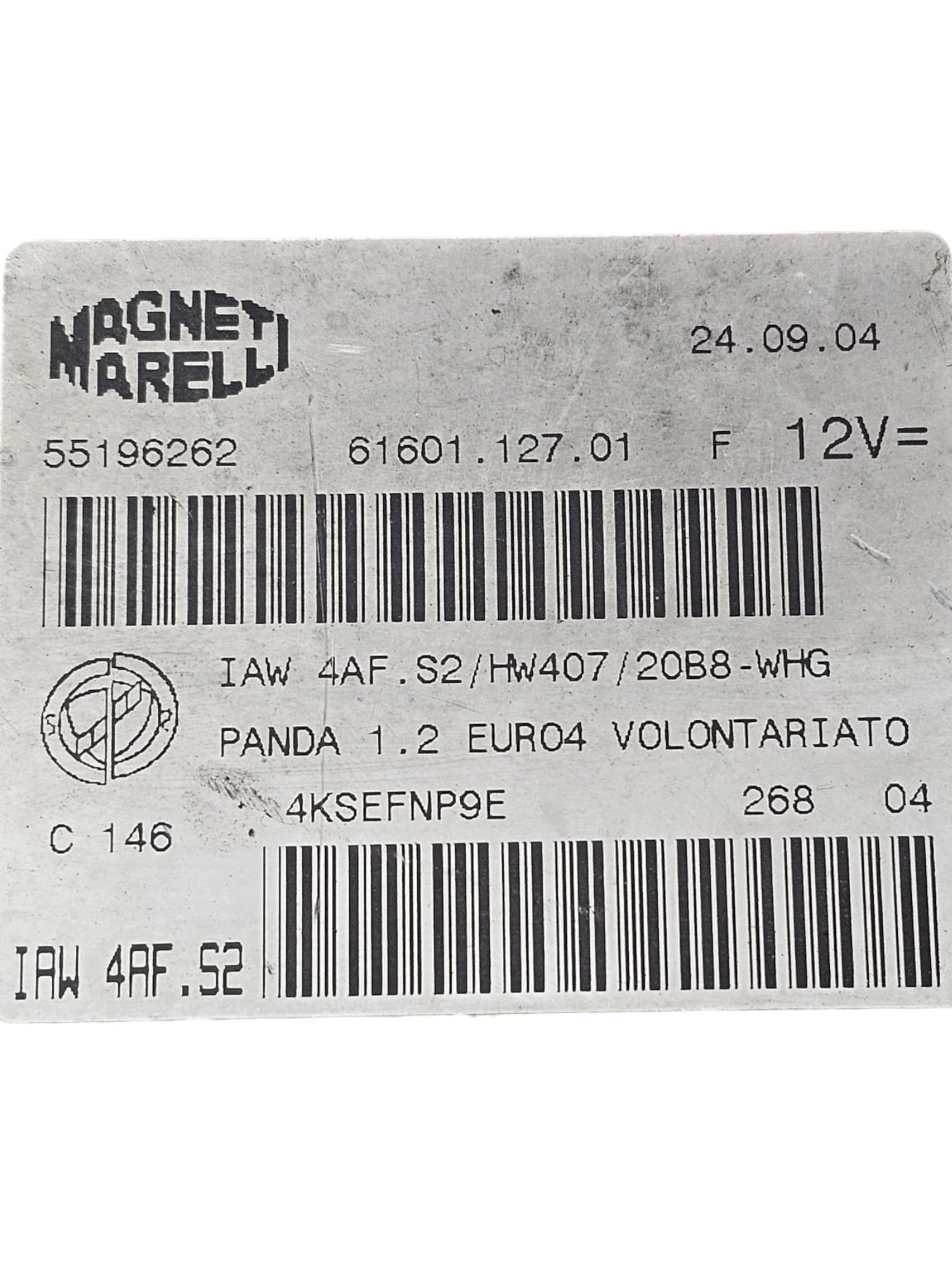 Centralina ECU Motore Fiat Panda 169 1.2 Benzina (2003 - 2012) Cod:55196262 - F&P CRASH SRLS - Ricambi Usati