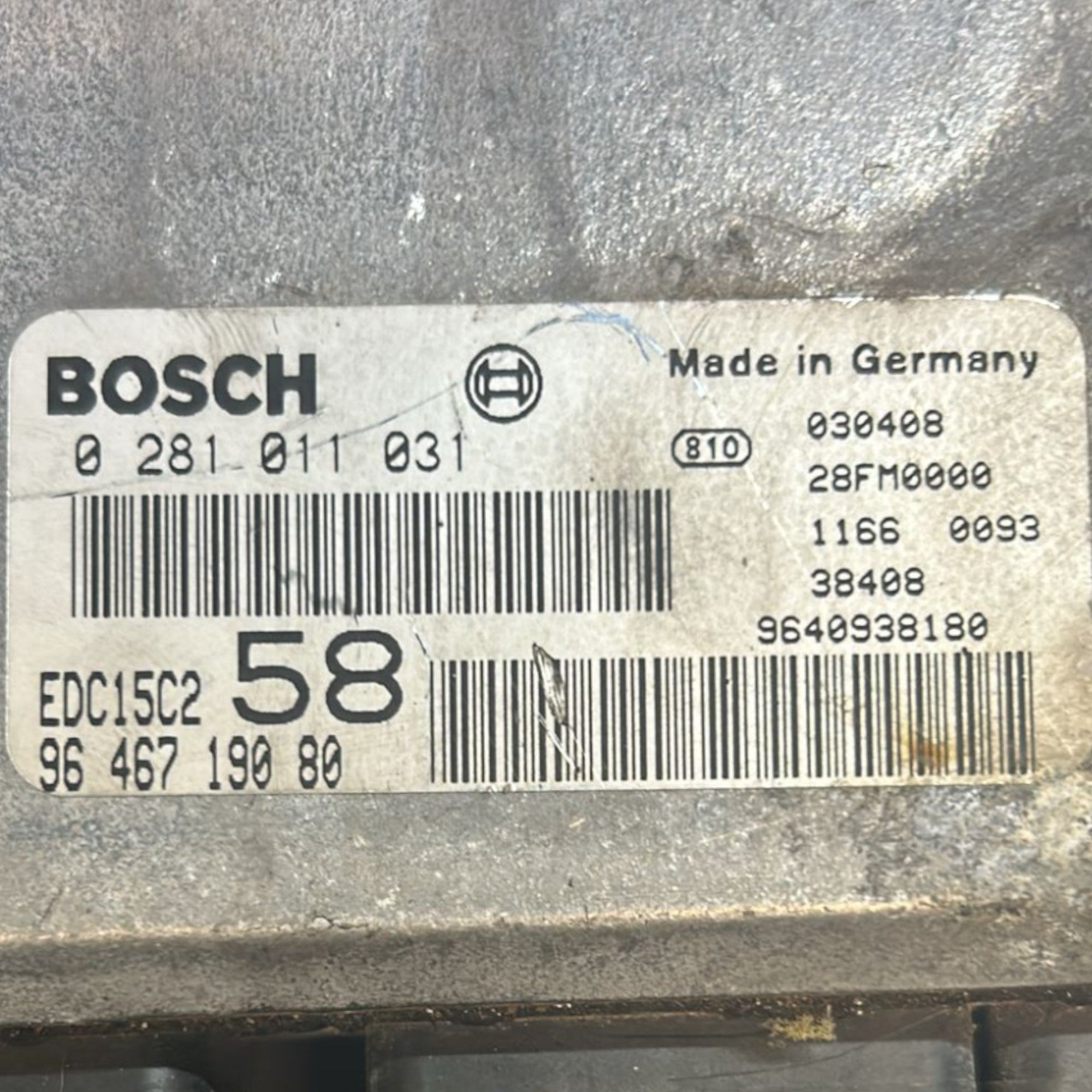 Centralina ECU Motore Fiat Ulysse cod.0281011031 2.0 Diesel (Sigla : RHW) (2002 > 2010) cod.9646719080 - F&P CRASH SRLS - Ricambi Usati