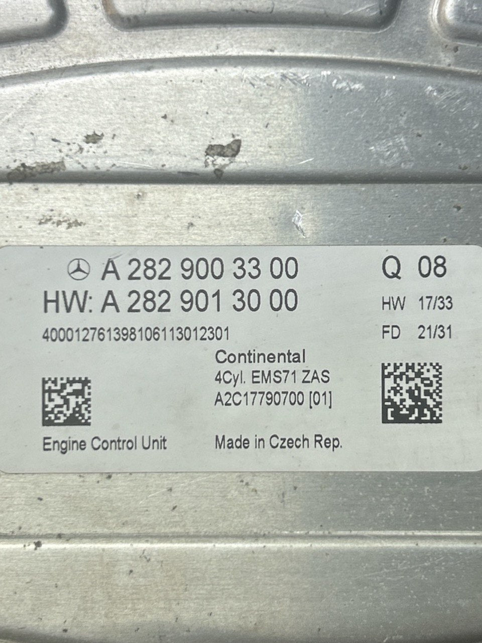 Centralina ECU Motore Mercedes Benz Classe A (W177) 1.3 Benzina (2018 > ) cod.A2829003300 - F&P CRASH SRLS - Ricambi Usati