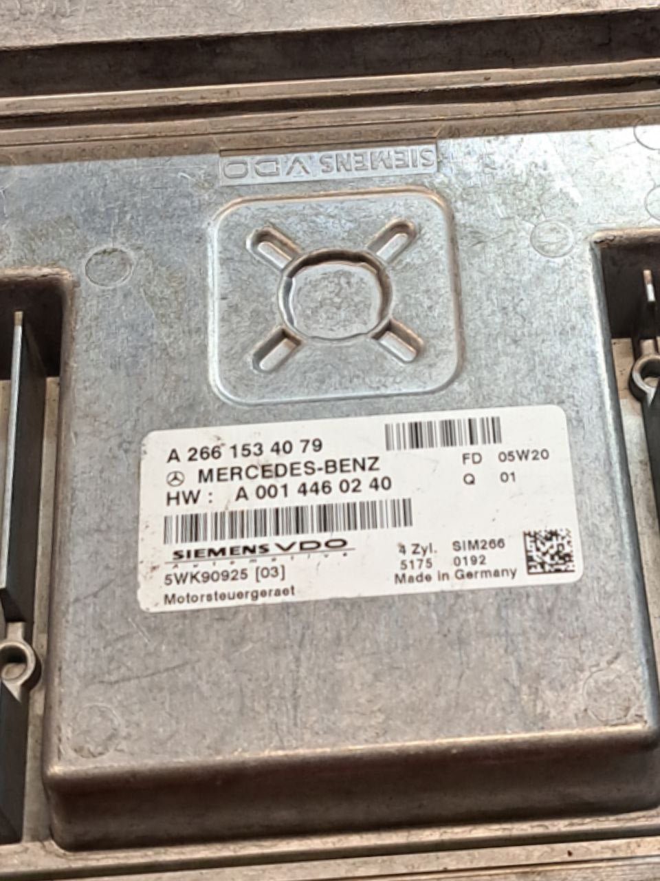 Centralina ecu motore Mercedes-Benz Classe B W245 1.5 Benzina (2004-2012) COD:A2661534079 - F&P CRASH SRLS - Ricambi Usati