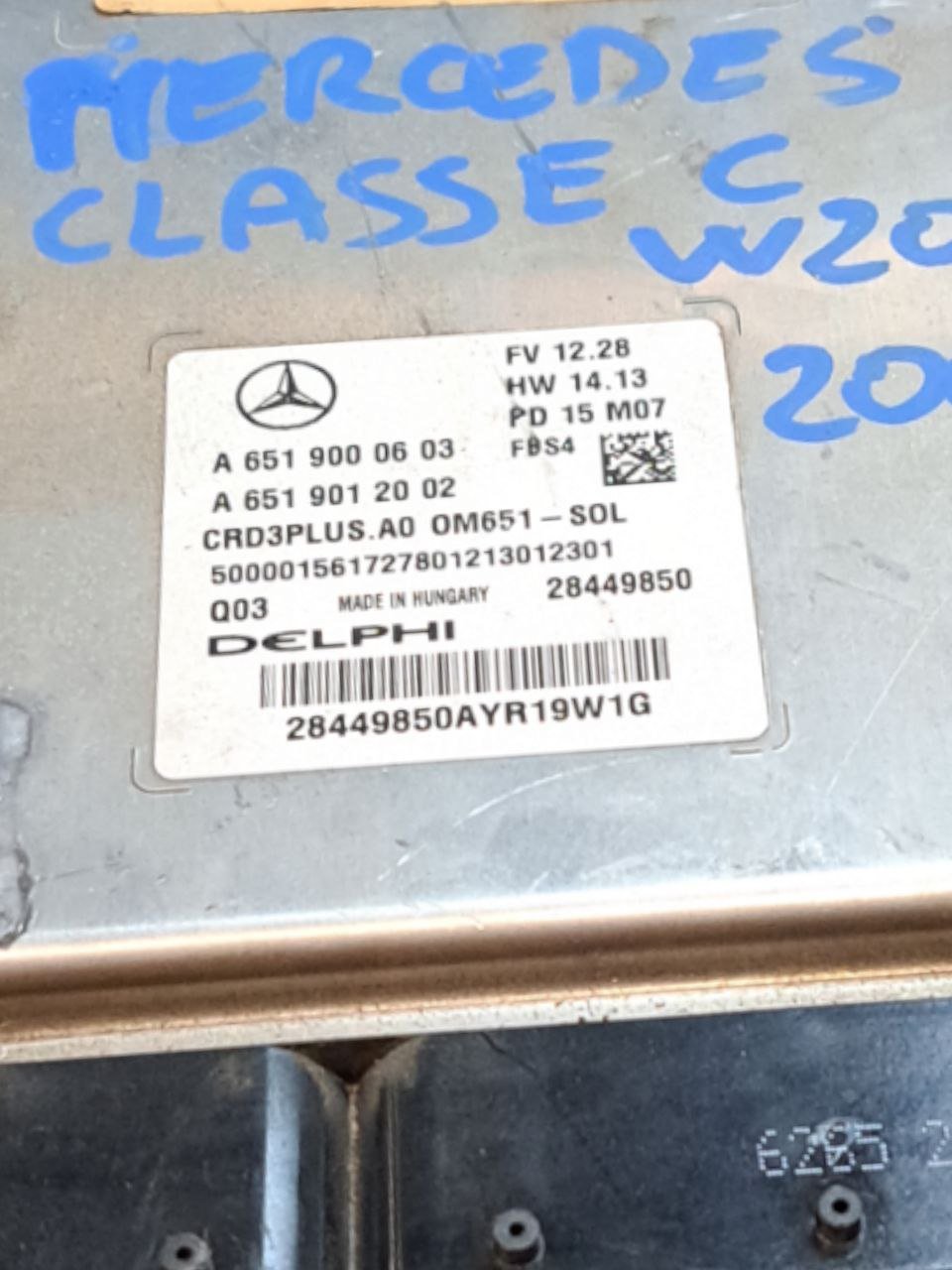 Centralina ECU Motore Mercedes-Benz Classe C W205 2.2 diesel (2014-2021) COD:A6519000603 - F&P CRASH SRLS - Ricambi Usati