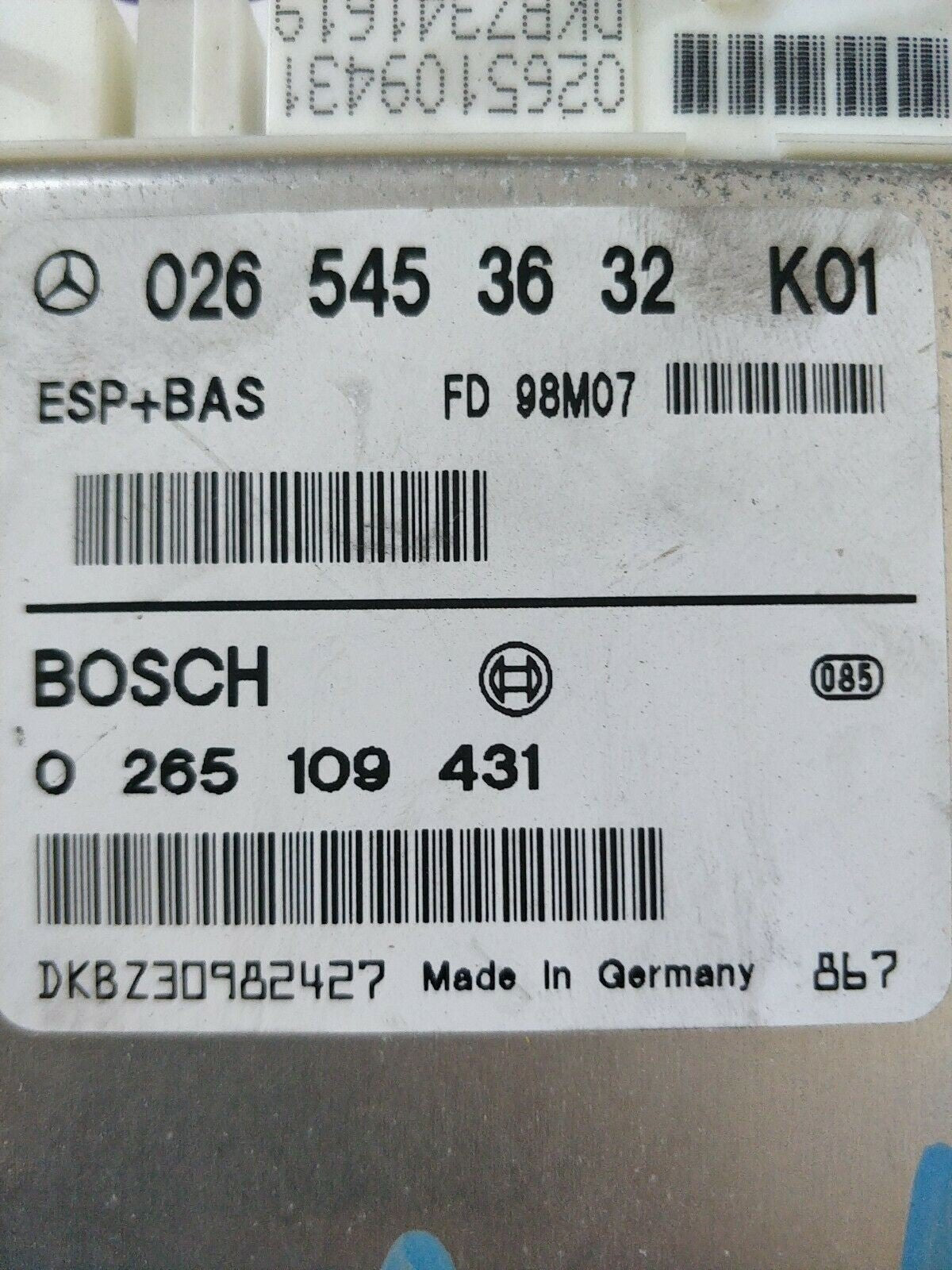 Centralina Esp + Bas Mercedes Classe A W168 Bosch 0265109431 0265453632 K01 - F&P CRASH SRLS - Ricambi Usati