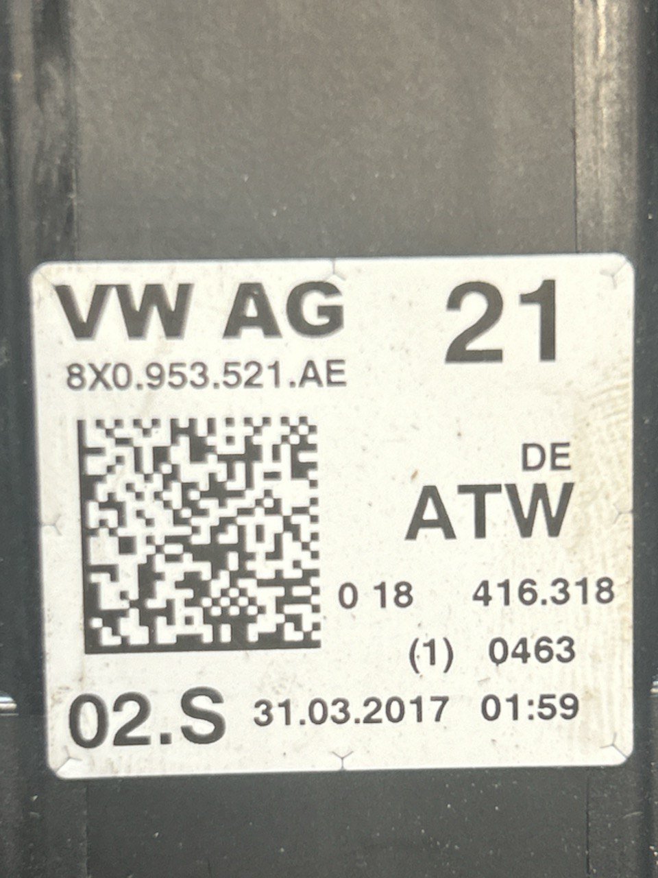 Comandi Volante / Devioluci Audi A1 1.0 Benzina (2010 > 2017) cod . 8X0953521AE - F&P CRASH SRLS - Ricambi Usati