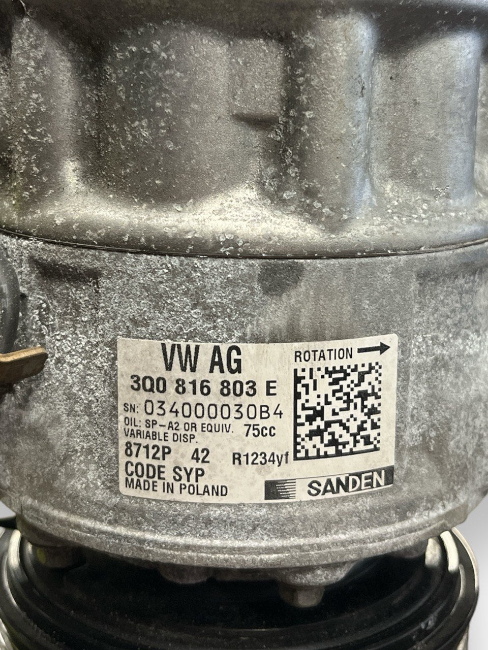 Compressore Aria Condizionata Skoda Kamiq 1.0 tsi (2018>) cod: 3Q0816803E - F&P CRASH SRLS - Ricambi Usati