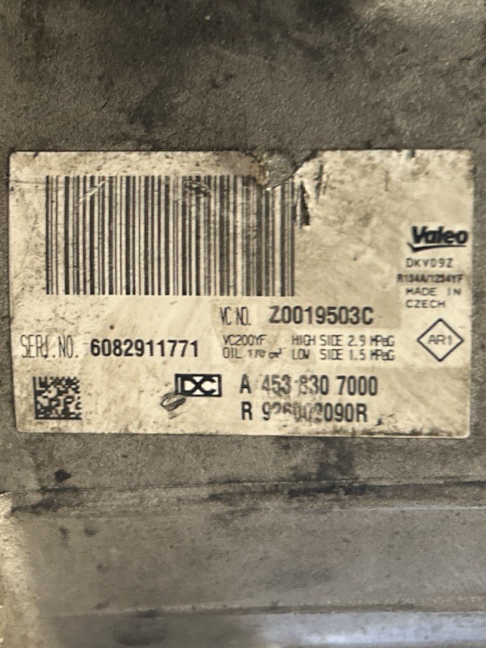 Compressore Aria Condizionata Smart ForTwo (453) 1.0 Benzina (2014 > ) cod . A4538307000 - F&P CRASH SRLS - Ricambi Usati