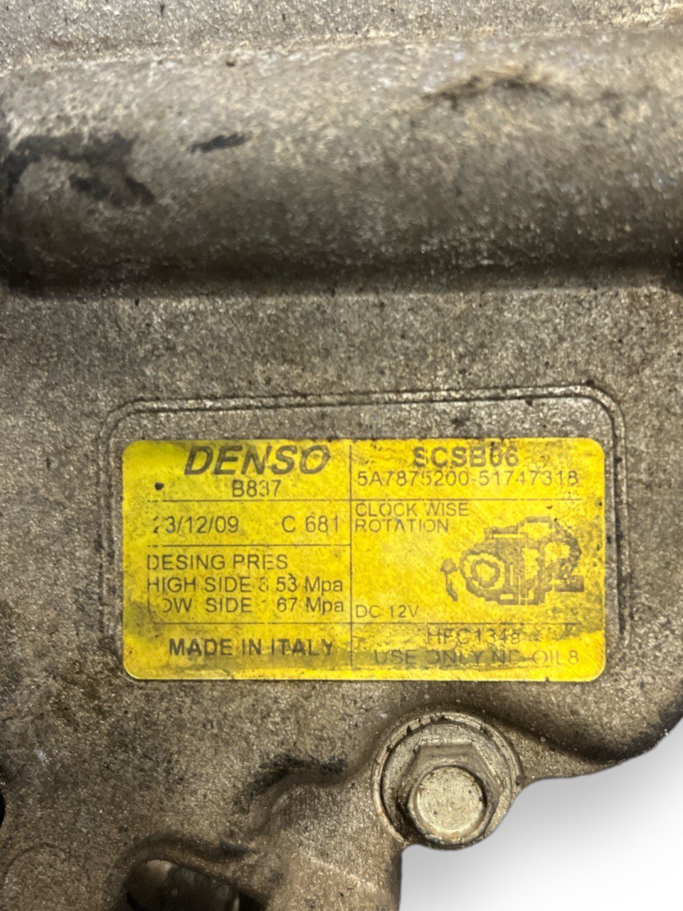 Compressore Clima Aria Condizionata Lancia Musa 1.4 Benzina (2004 al 2012) cod: 51747318 - F&P CRASH SRLS - Ricambi Usati