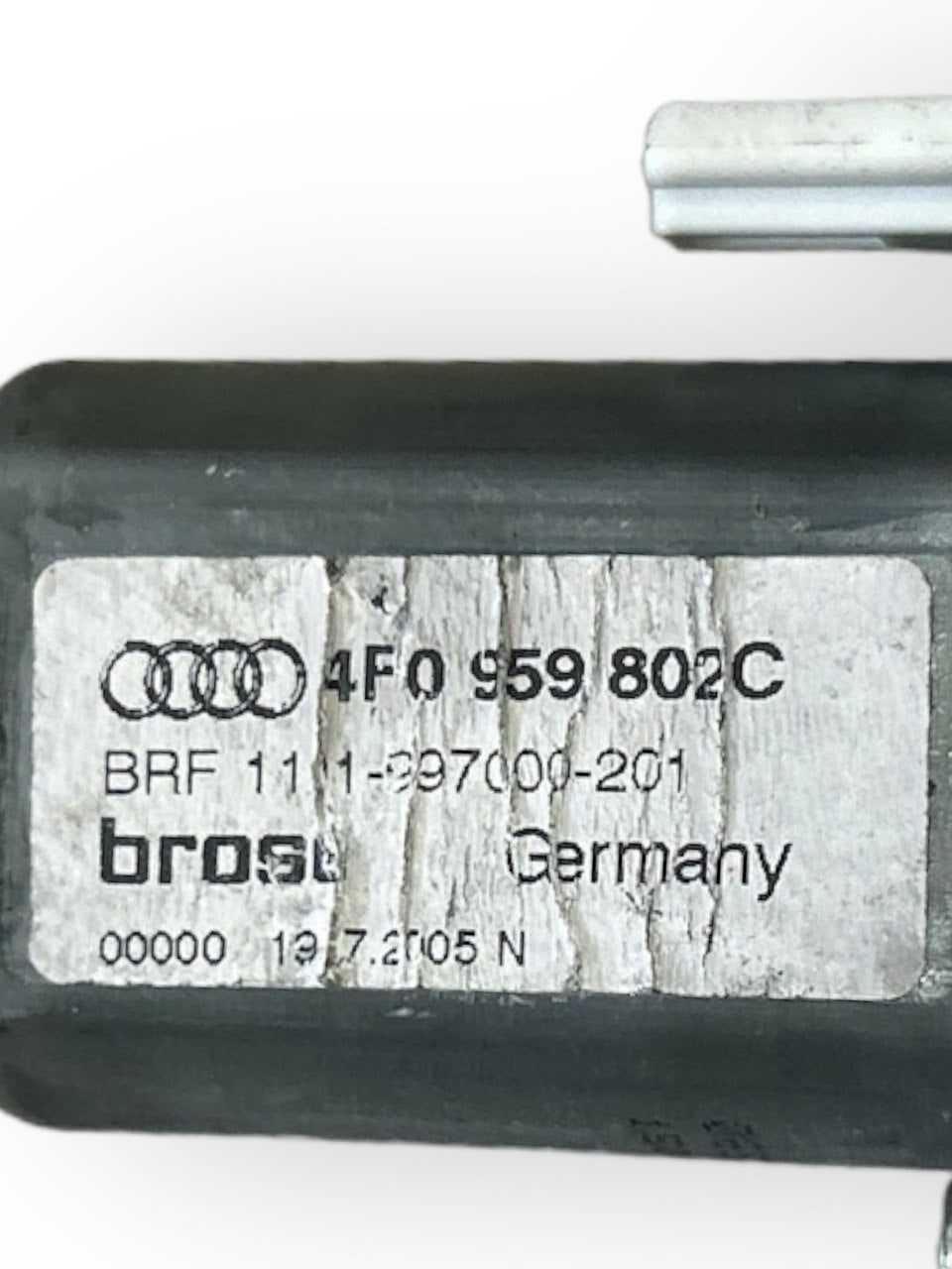 Cremagliera Alzavetro Elettrica Posteriore Destra (DX) Audi A6 (C6) (2004 > 2012) cod.4F0959802C - F&P CRASH SRLS - Ricambi Usati