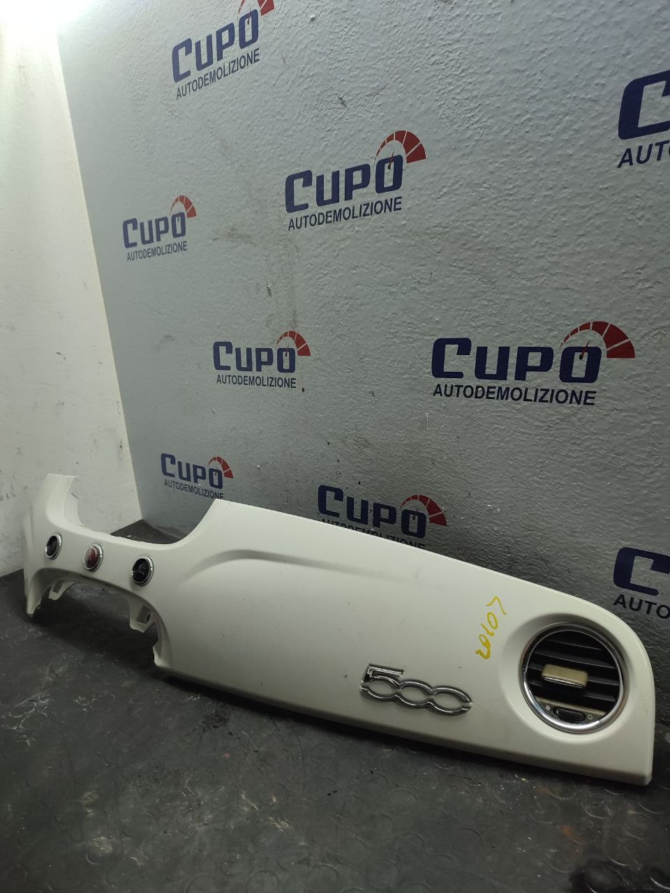 Panello centrale plancia Fiat 500 ( 2009 ) tasto sport - F&P CRASH SRLS - Ricambi Usati