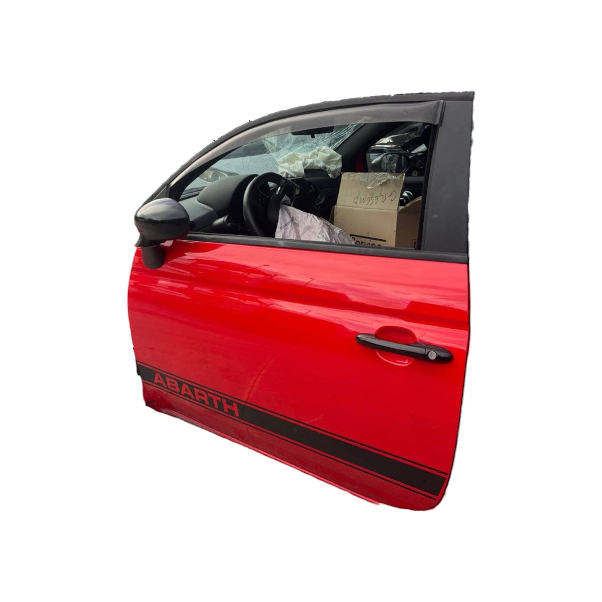 Porta / portiera / sportello anteriore sinistro rosso Fiat 500 (2007 - 2014) - F&P CRASH SRLS - Ricambi Usati