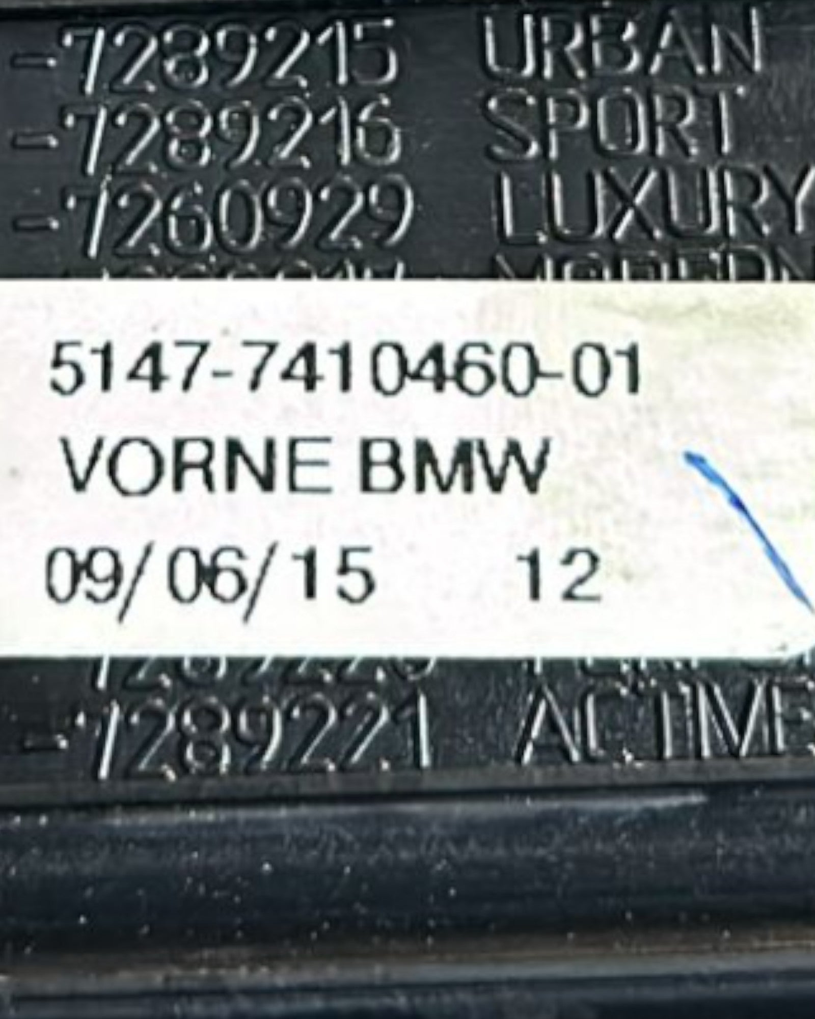 Rivestimento Soglia Porta Anteriore Destro BMW Serie 3 (F31) Touring cod.7410460 (2013 > ) - F&P CRASH SRLS - Ricambi Usati