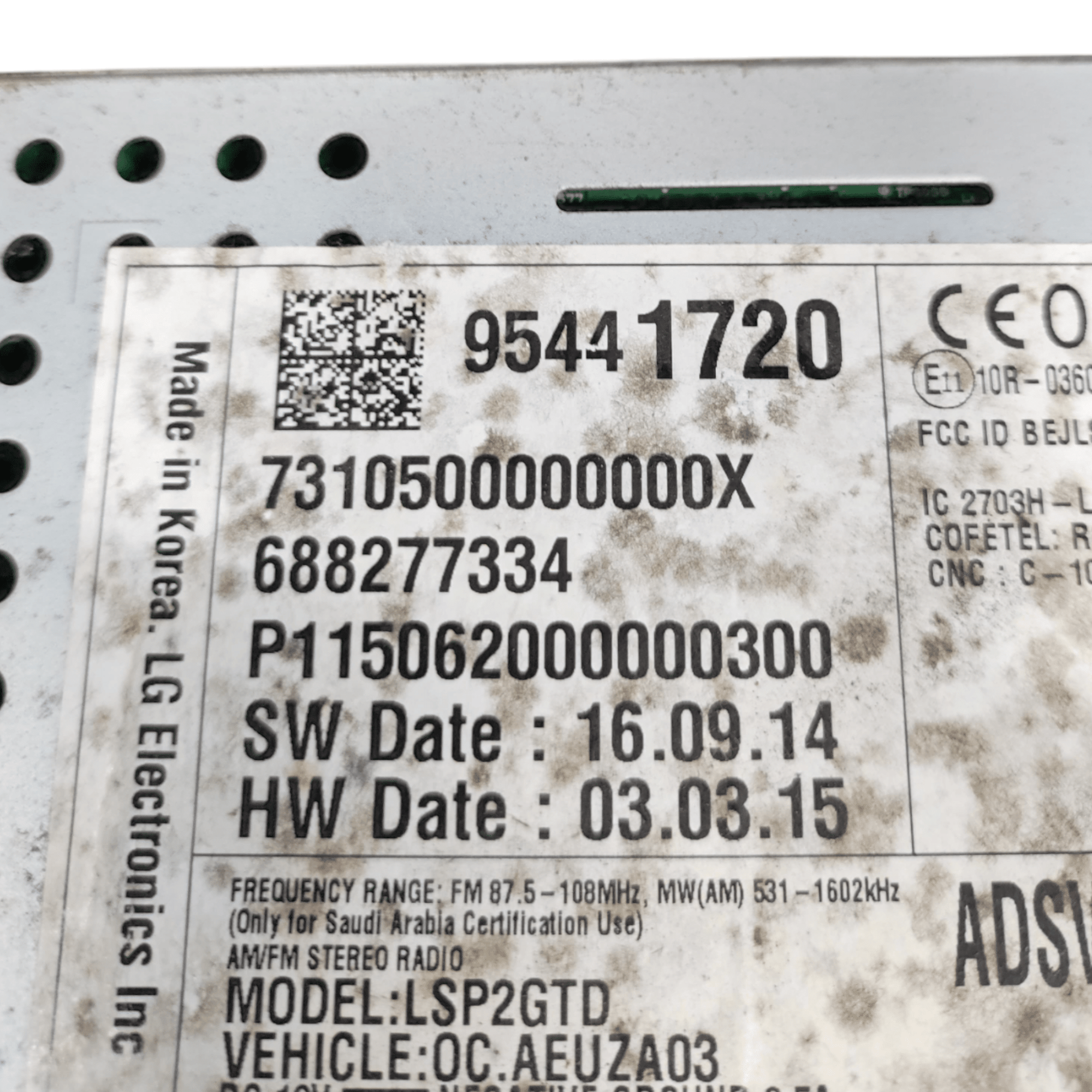 Stereo / Autoradio Navigatore Touch Screen Opel Corsa E COD: 95441720 (2014 - 2019) - F&P CRASH SRLS - Ricambi Usati