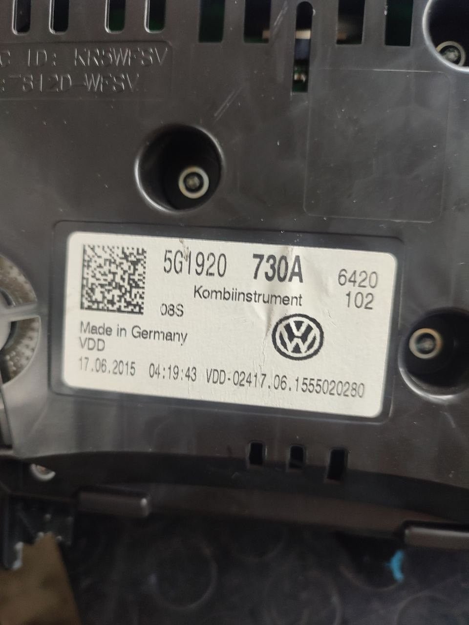 Tachimetro contachilometri quadro strumenti Volkswagen Golf ( mk7 - 2014 ) 1.2 tsi cod 5g1920730a - F&P CRASH SRLS - Ricambi Usati