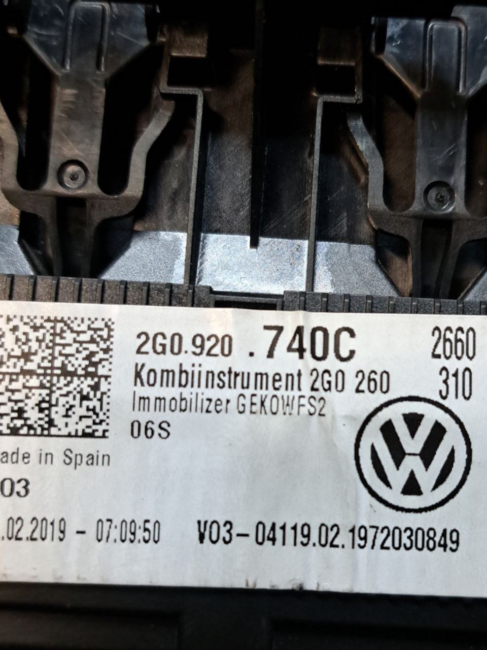 Tachimetro / Quadro Strumenti / Contachilometri Volkswagen Polo 6R 1.0 benzina (2018) COD:2G0920740C - F&P CRASH SRLS - Ricambi Usati